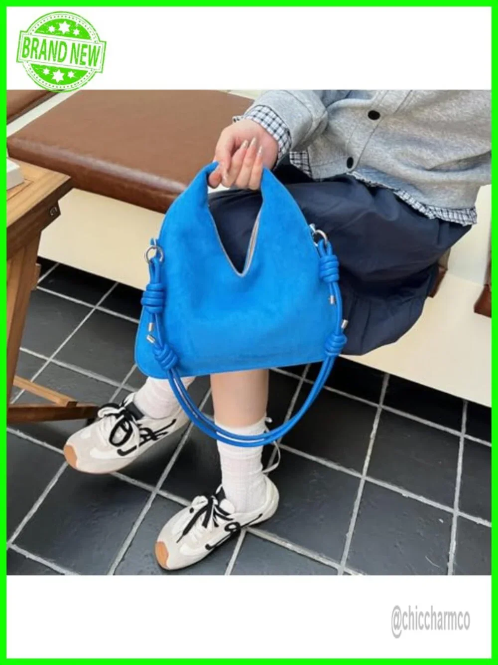 Faux Suede Slouchy Hobo Bag with Adjustable Crossbody Strap